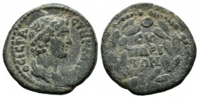 Phrygia, Synaus. Semi-autonomous issue. AE (21mm, 5.28g). IEΡA CYNKΛHTOC, Draped bust of youthful Senate right / CY-NAEI-TΩN in three lines within wre...