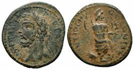 Pisidia, Antiochia. Septimius Severus, AD.193-211. AE (23mm, 5.68g). IMP SEP SEV PERT AV. Laureate head left. / ANTIOCH COLONIA. Mên standing left, wi...