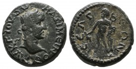 Pisidia, Selge. Maximinus Thrax (235-238). AE (17mm, 5.12g). AV K Γ IOV OVH MAΞIMЄINOC. Laureate head right / CЄΛΓЄΩN. Hermes standing left, holding p...