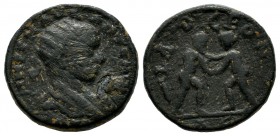 Seleucis and Pieria, Laodicea ad Mare. Elagabalus, AD.218-222. AE (18mm, 5.04g). IMP C M AVR ANTONINVS. Radiate bust right, with slight drapery. / LAV...