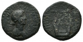 Thrace, Sestus. Time of Flavians, AD.69-81. AE (17mm, 4.28g). IEΡA CYNKΛHTOC, draped bust of the Senate right, hair rolled / CHC-TIΩN, lyre. RPC II 36...