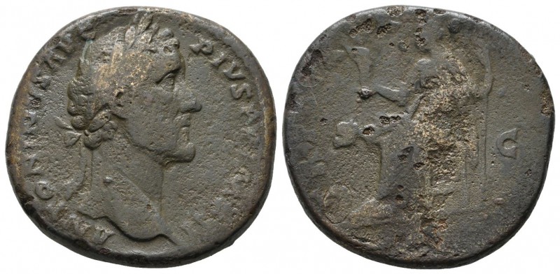 Antoninus Pius, 138-161 AD. AE Sestertius (30mm, 25.21g). Rome mint, struck AD.1...
