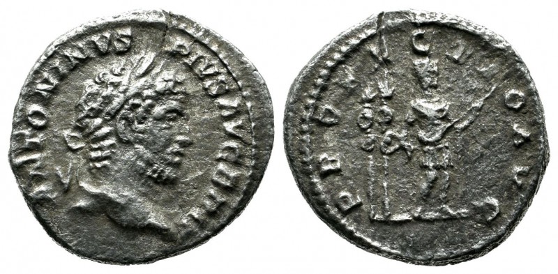 Caracalla, 211-217 AD. AR Denarius (17mm, 2.83g). Rome. ANTONINVS PIVS AVG BRIT,...