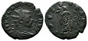Claudius II Gothicus, 268-270 AD. AE Antoninianus (17mm, 2.81g). Mediolanum (Milan) mint, 1st officina, 1st emission, late AD.268. IMP CLAVDIVS P F AV...
