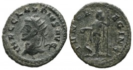 Claudius II Gothicus, 268-270 AD. AE Antoninianus (19mm, 3.10g). Antioch mint. IMP C CLAVDIVS AVG, Radiate head left. / IVNO REGINA, Juno standing lef...