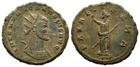 Claudius II Gothicus, AD.268-270. AE Antoninianus (21mm, 4.17g). Kyzikos. IMP CLAVDIVS P F AVG. Radiate, draped and cuirassed bust right. PAX AETERNA ...