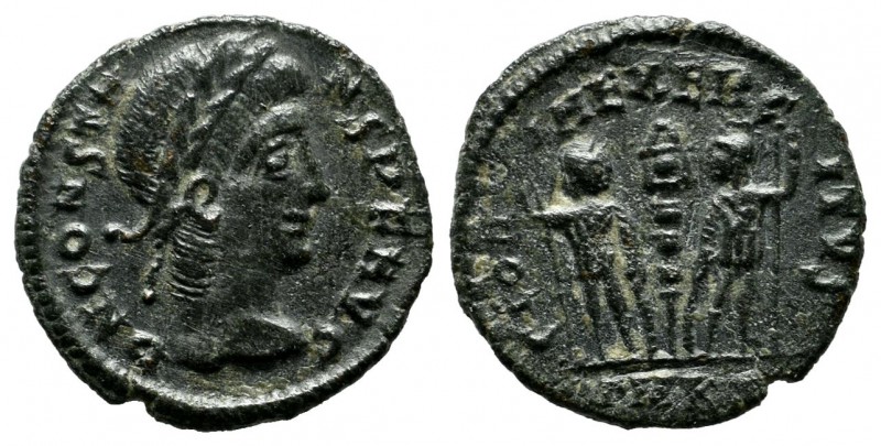 Constans, 336-337 AD. AE (15mm, 1.42g). Cyzicus mint. D N CONSTANS P F AVC, laur...