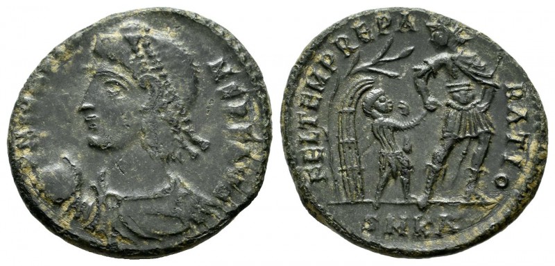 Constans, 347-348 AD. AE Nummus (21mm, 3.69g). Cyzicus. D N CONSTANS P F AVG, di...