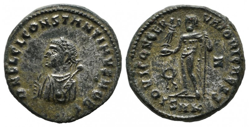 Constantine II. as Caesar, AD.316-337. AE Follis (18mm, 3.35g). Cyzicus, 317-320...
