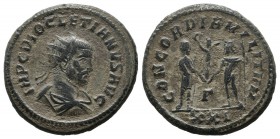 Diocletian (AD 284-305). AE Antoninianus (20mm, 4.07g). Antioch. IMP C C VAL DIOCLETIANVS AVG, radiate, draped and cuirassed bust of Diocletian right,...