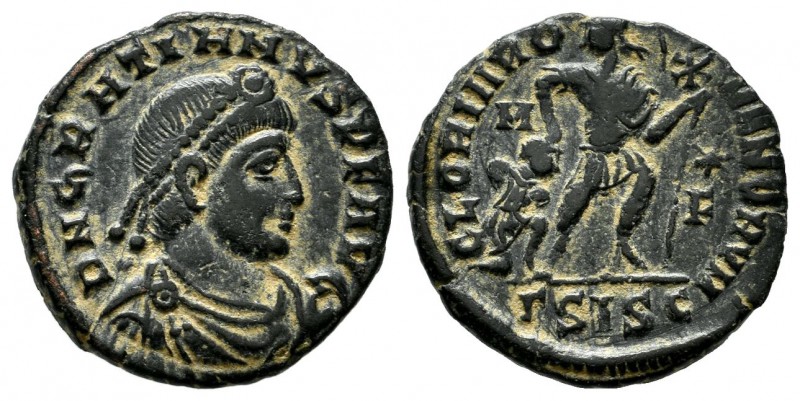 Gratian, AD 367-383. AE (17mm, 2.17g). Siscia mint, 3rd officina. Struck AD 367-...