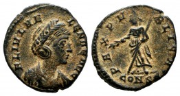 Helena (Augusta, 324-328/30). AE (14mm, 1.54g). Constantinople. FL IVL HELENAE AVG. Draped bust right / PAX PVBLICA / CONSЄ•. Pax standing left, holdi...