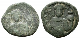 Alexius I Comnenus, AD.1081-1118. AE (19mm, 3.71g). Thessalonica mint, struck AD.1029-1118. I-C, X-C, bust of Christ facing, wearing nimbus cruciger, ...