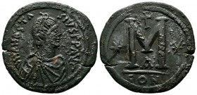 Anastasius I. 491-518 AD. AE Follis - 40 Nummi (34mm, 16.84). Constantinople mint, 1st officina. Struck 498/518 AD. Post-reform coinage. D N ANASTA SI...