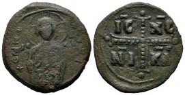 Anonymous Class C. Attributed to Michael IV the Paphlagonian, circa 1034-1041 AD. AE (29mm, 9.45g). Constantinople mint. +EMMANOVHΛ / IC - XC. Half-le...