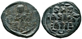 Anonymous Class D. Attributed to Constantine IX Monomachus, AD.1042-1055. AE Follis (27mm, 10.47g). Constantinople mint. IC - XC. Christ Pantocrator s...