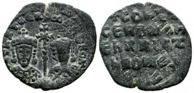 Constantine VII Porphyrogenitus and and Romanus I Lecapenus AD.913-959. AE Follis (24mm, 5.45g). +COҺST CЄ ROMAҺ Ь ROM, facing bust, Costantine VII be...