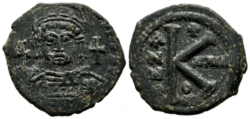 Justinian I. 527-565 AD. AE 20 Nummi - Half Follis (26mm, 9.06g), Theoupolis (An...