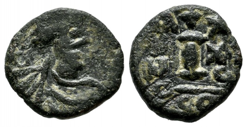 Justinian I. 527-565 AD. AE Decanummium (13mm, 1.93g). Diademed, draped and cuir...