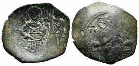 Manuel I. Comnenus, AD.1143-1180. Billon Trachy (19mm, 1.67g). Constantinople mint. IC - XC. Christ Pantokrator entrhoned facing. / Manuel standing fa...