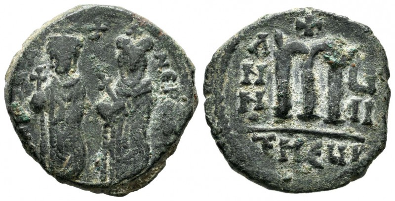Phocas, AD.602-610. AE Follis (26mm, 8.97g). Antioch, Dated year 7 (608/9 AD). D...