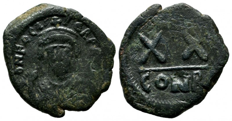 Phocas, AD.602-610. AE Half Follis - 20 Nummi (23mm, 5.16g). Constantinople mint...