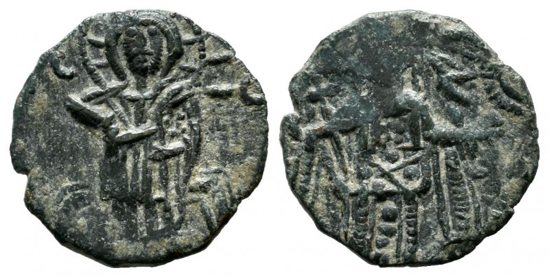 Uncertain AE Half Tetarteron (15mm, 1.01g). Circa 12th-13th centuries. Facing bu...