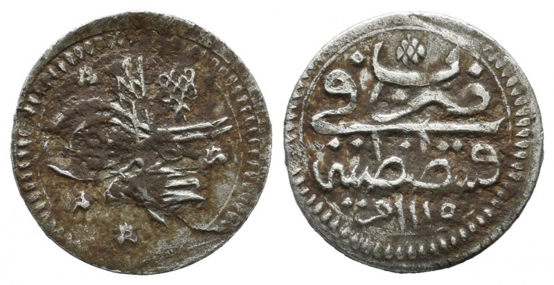 Ottoman Empire Ahmed III. AH 1115 / 1703-1730 AD. AR Para (14mm, 0.57g). Qustant...