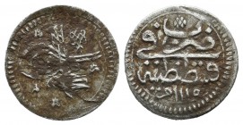 Ottoman Empire Ahmed III. AH 1115 / 1703-1730 AD. AR Para (14mm, 0.57g). Qustantiniya (Istanbul).