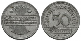 Weimar Republic. 50 Pfennig 1920-A