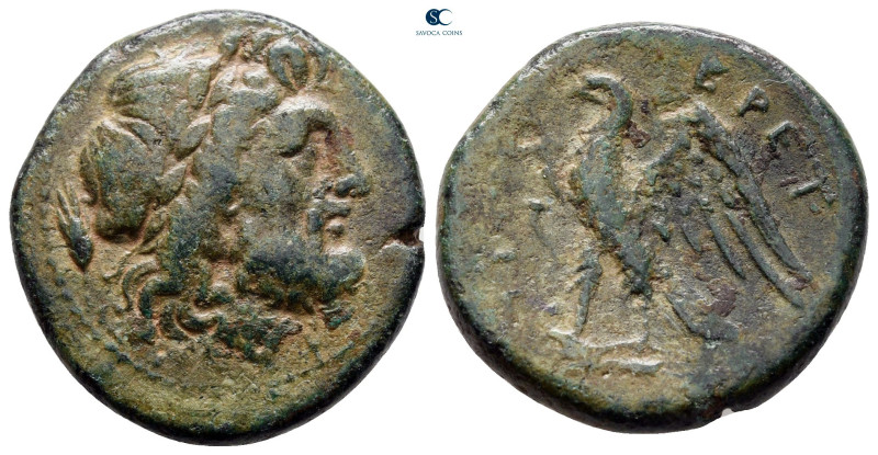 Bruttium. The Brettii circa 211-208 BC. 
Bronze Æ

23 mm, 8,13 g



very ...