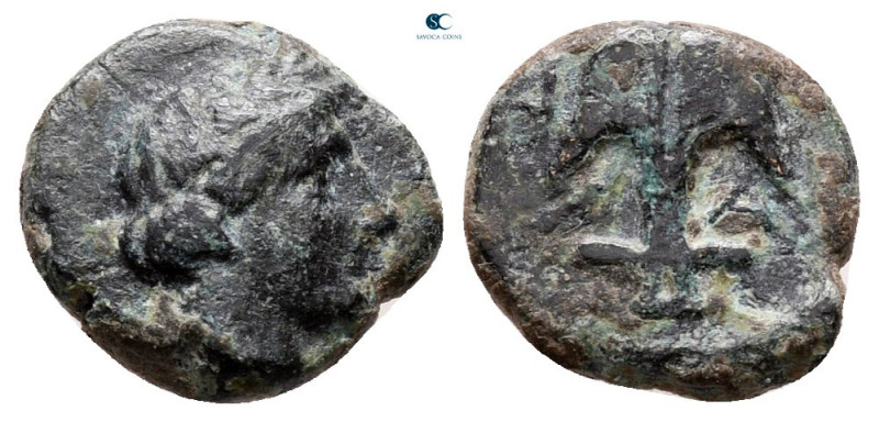 Thrace. Apollonia Pontica circa 405-330 BC. 
Bronze Æ

11 mm, 1,05 g



v...