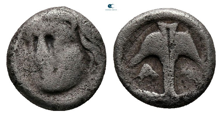 Thrace. Apollonia Pontica circa 375-335 BC. 
Obol AR

8 mm, 0,62 g



fin...