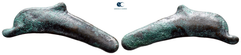 Scythia. Olbia circa 437-410 BC. 
Cast dolphin Æ

30 mm, 1,82 g



very f...