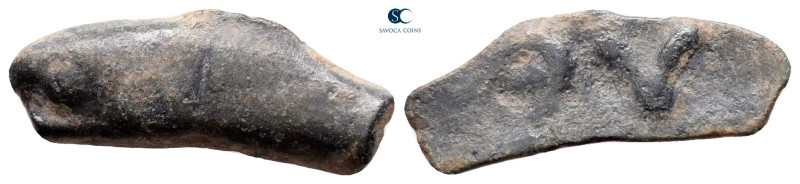 Scythia. Olbia circa 437-410 BC. 
Cast dolphin Æ

21 mm, 1,56 g



very f...