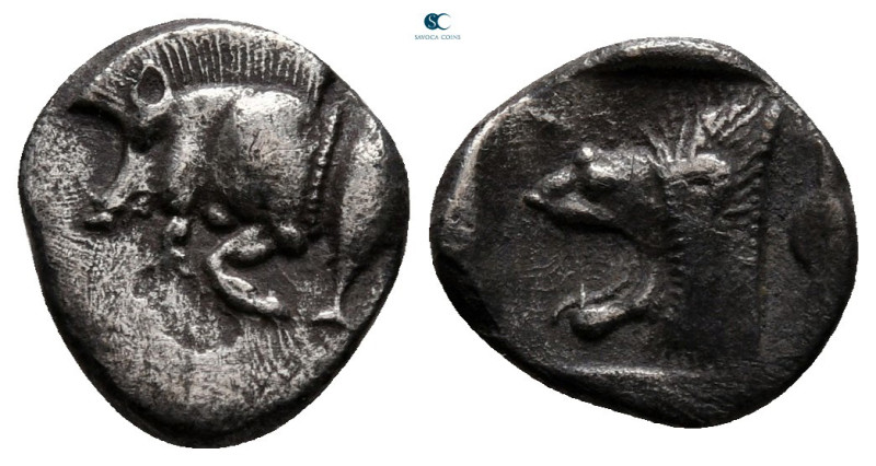 Mysia. Kyzikos circa 525-475 BC. 
Diobol AR

12 mm, 1,00 g



very fine