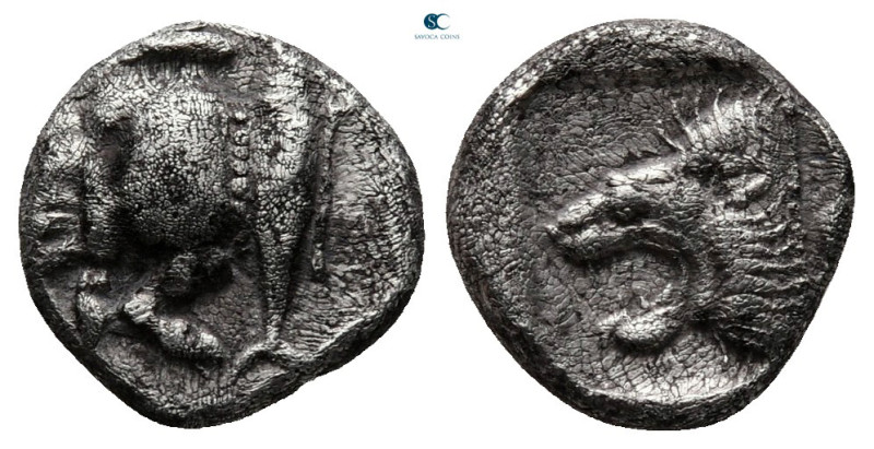 Mysia. Kyzikos circa 525-475 BC. 
Diobol AR

11 mm, 1,26 g



very fine