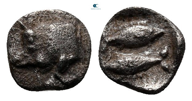 Mysia. Kyzikos circa 460-440 BC. 
Tetartemorion AR

6 mm, 0,25 g



very ...