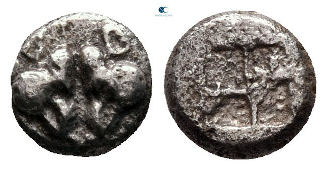 Lesbos. Uncertain mint circa 478-460 BC. 
BI 1/24 Stater

7 mm, 0,48 g


...