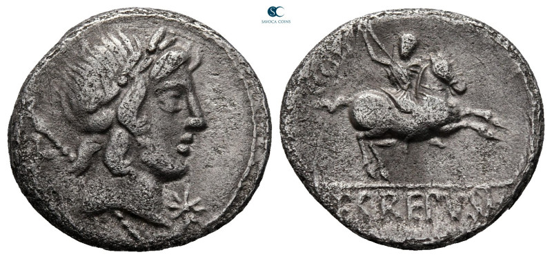 Pub. Crepusius 82 BC. Rome
Denarius AR

18 mm, 3,69 g



very fine