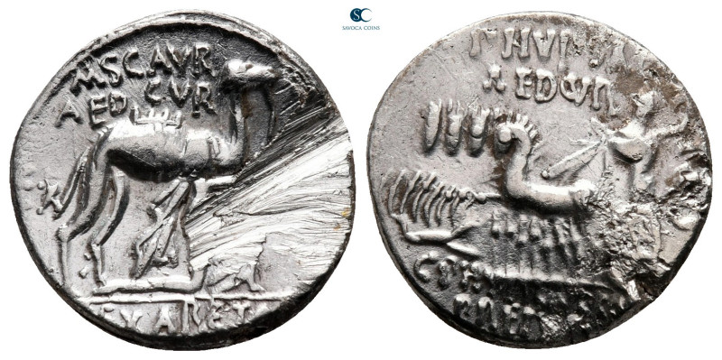 M. Aemilius Scaurus and P. Plautius Hypsaeus 58 BC. Rome
Denarius AR

17 mm, ...