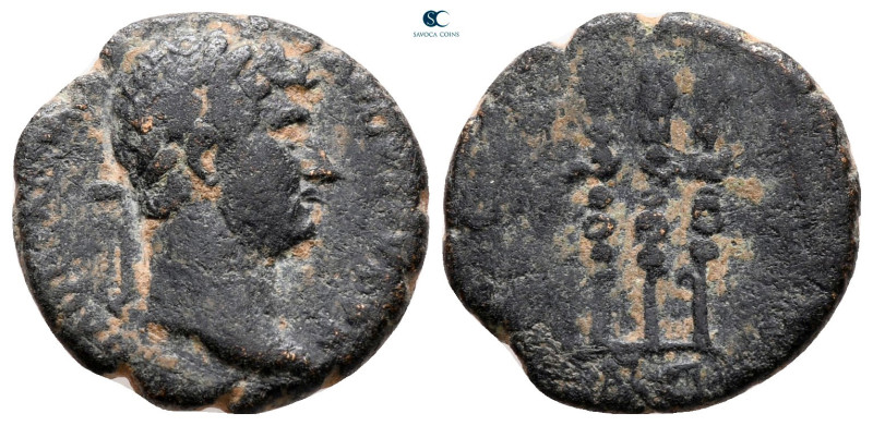 Hadrian AD 117-138. Struck in Rome for circulation in Seleucis and Pieria
Semis...