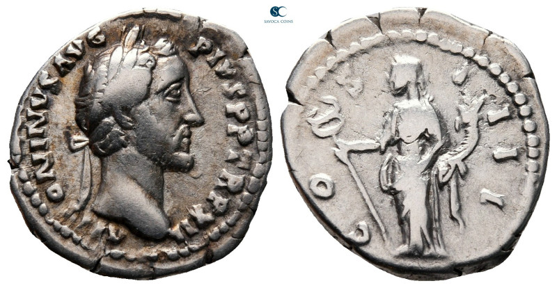Antoninus Pius AD 138-161. Rome
Denarius AR

19 mm, 3,30 g



very fine