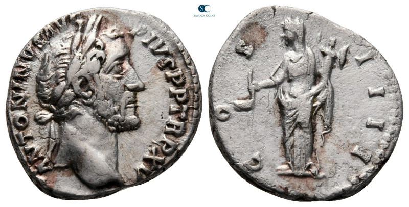 Antoninus Pius AD 138-161. Rome
Denarius AR

19 mm, 3,20 g



very fine
