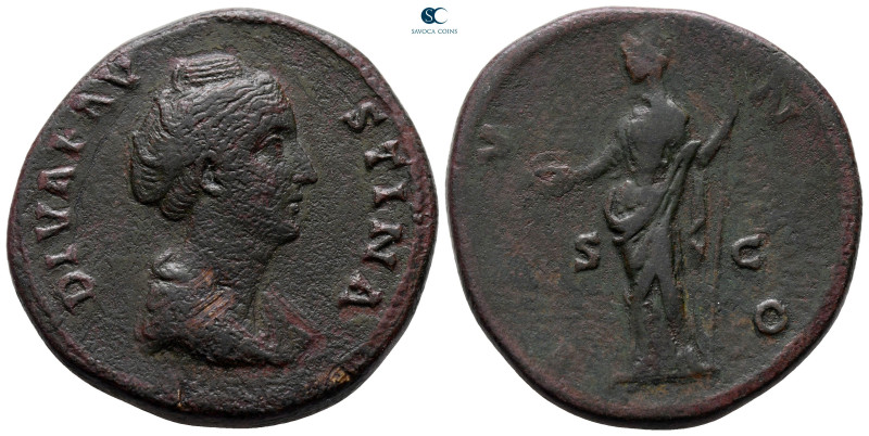 Diva Faustina I AD 140-141. Rome
Sestertius Æ

34 mm, 25,27 g



very fin...