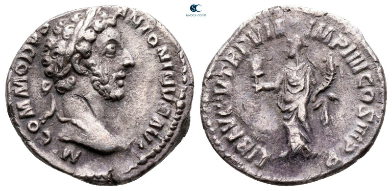 Commodus AD 180-192. Rome
Denarius AR

18 mm, 2,72 g



very fine