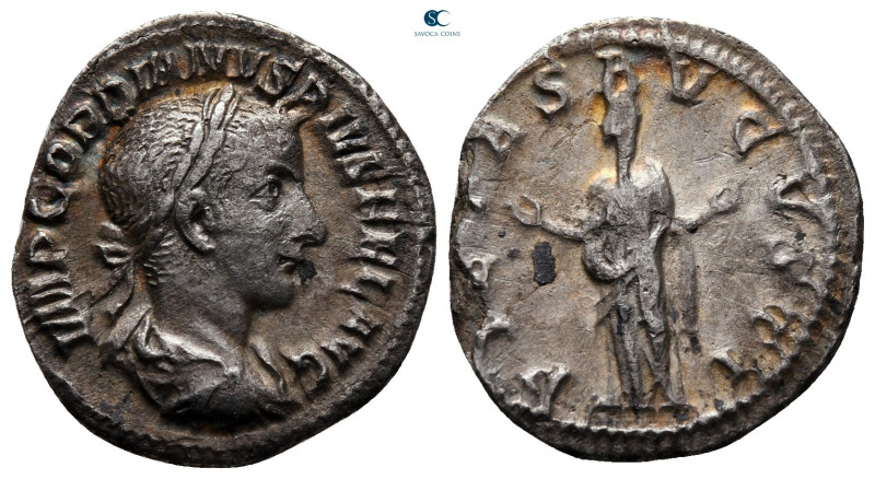 Gordian III AD 238-244. Rome
Denarius AR

20 mm, 1,92 g



very fine