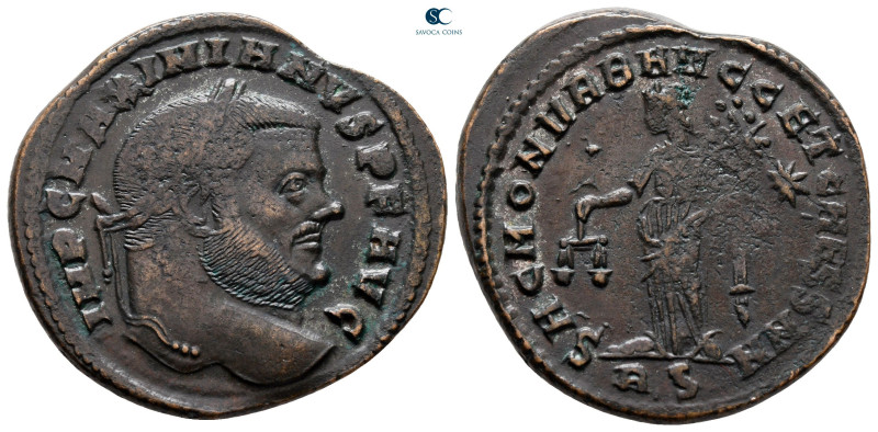 Maximianus Herculius AD 286-305. Rome
Follis Æ

29 mm, 8,81 g



very fin...