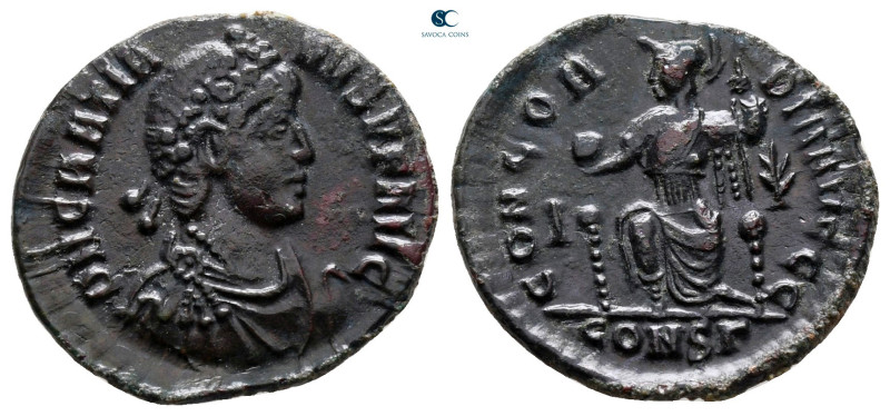 Gratian AD 375-383. Constantinople
Follis Æ

18 mm, 2,07 g



very fine