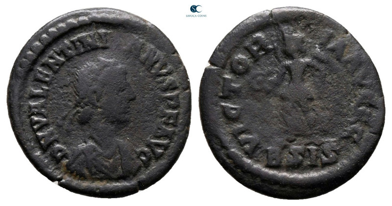 Valentinian II AD 375-392. Siscia
Follis Æ

15 mm, 1 g



nearly very fin...